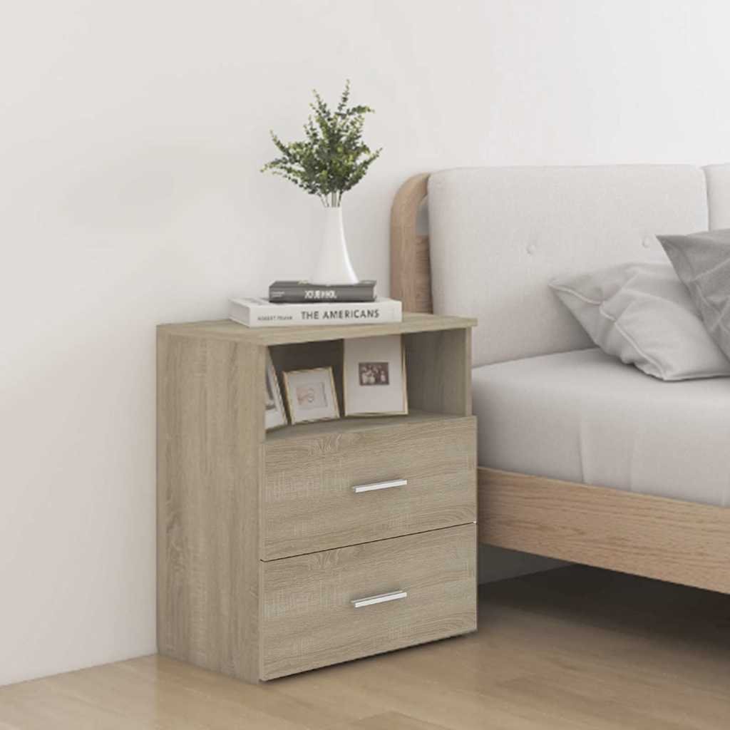vidaXL Yöpöydät 2 kpl Sonoma-tammi 50x32x60 cm