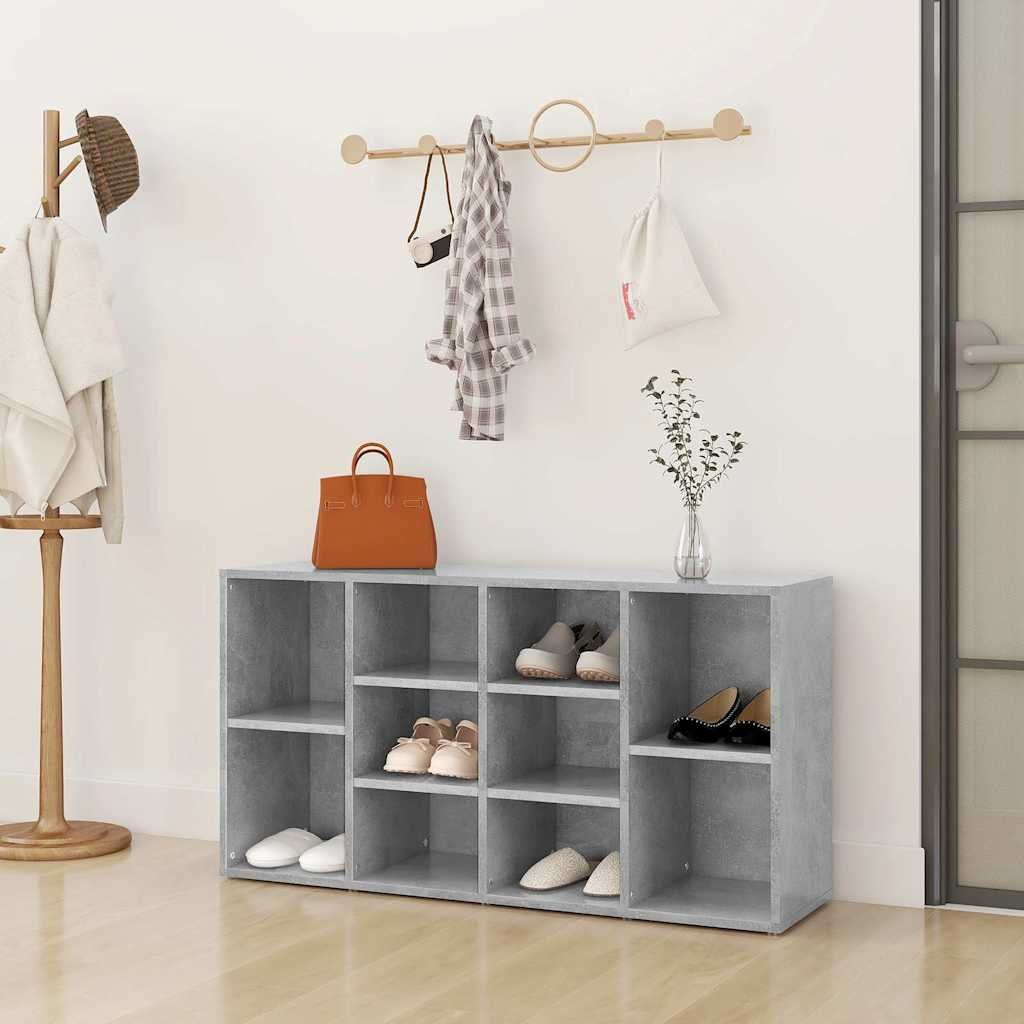 vidaXL Kenkien säilytyspenkki betoninharm. 103x30x55 cm tekninen puu