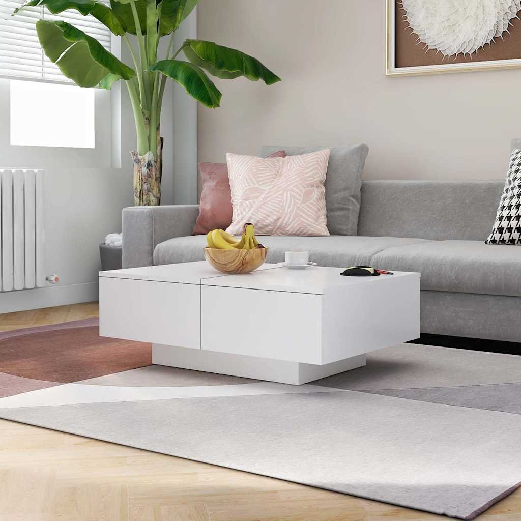vidaXL Sohvapöytä valkoinen 90x60x31 cm tekninen puu