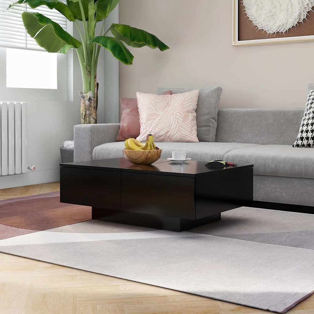 vidaXL Sohvapöytä musta 90x60x31 cm tekninen puu