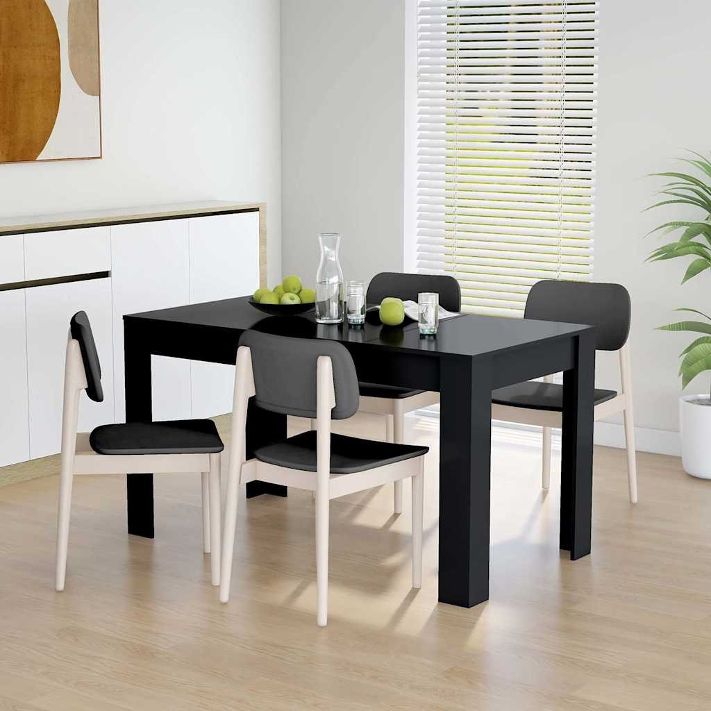 vidaXL Ruokapöytä musta 140x74,5x76 cm lastulevy