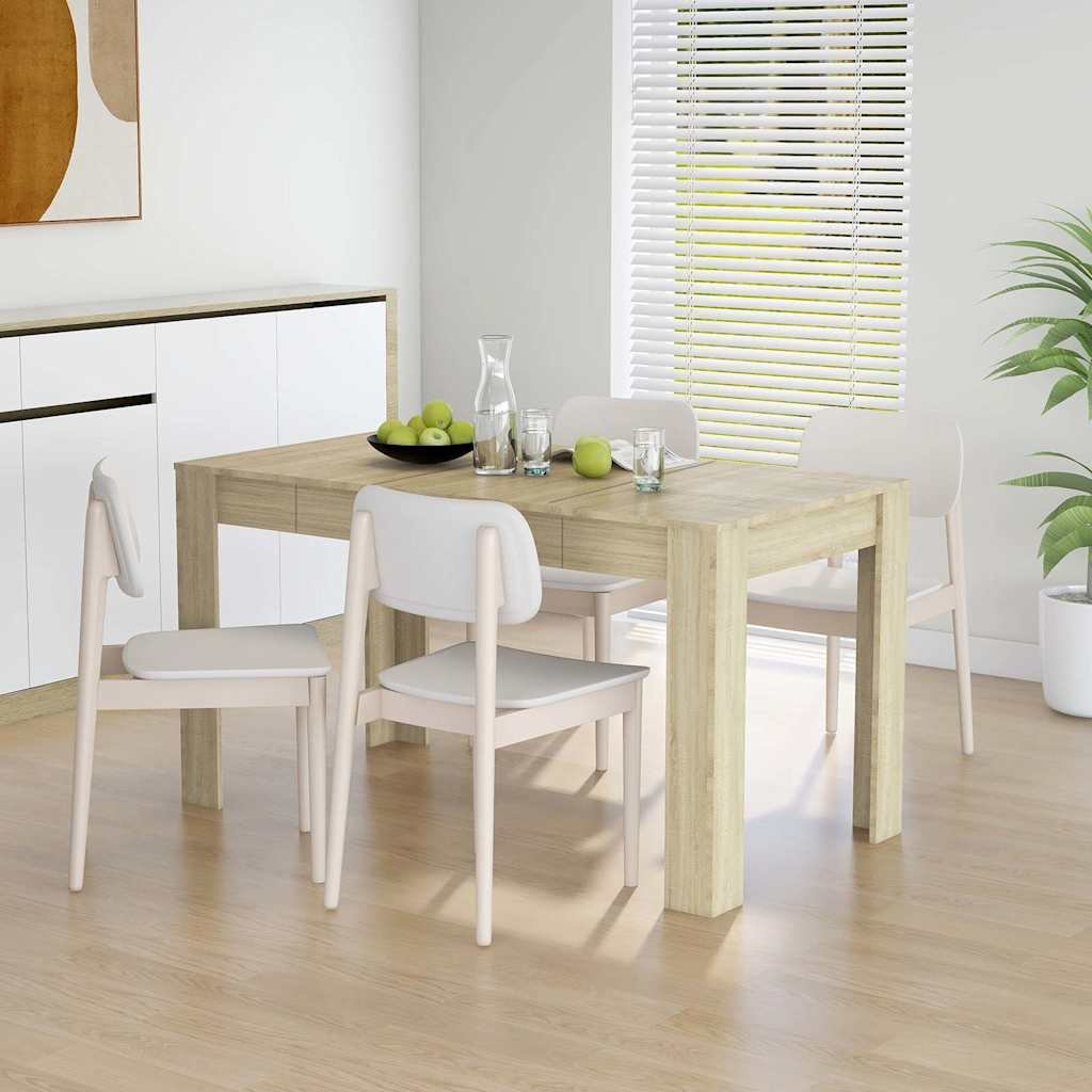 vidaXL Ruokapöytä Sonoma-tammi 140x74,5x76 cm lastulevy