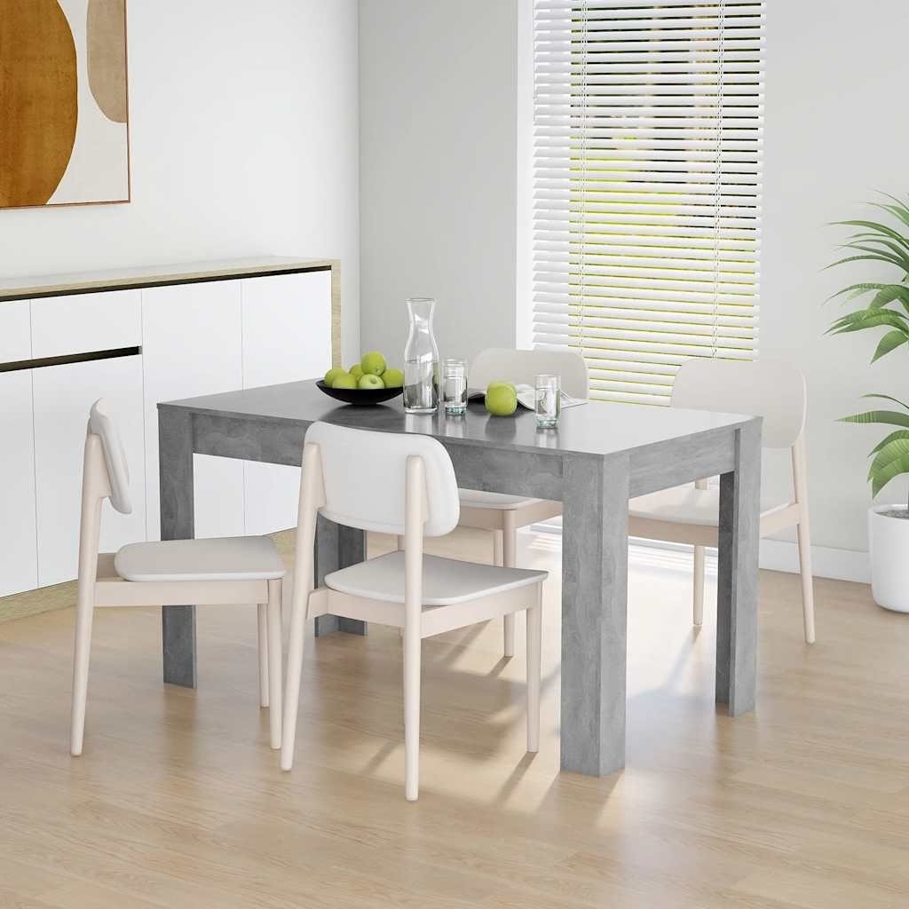vidaXL Ruokapöytä betoninharmaa 140x74,5x76 cm lastulevy