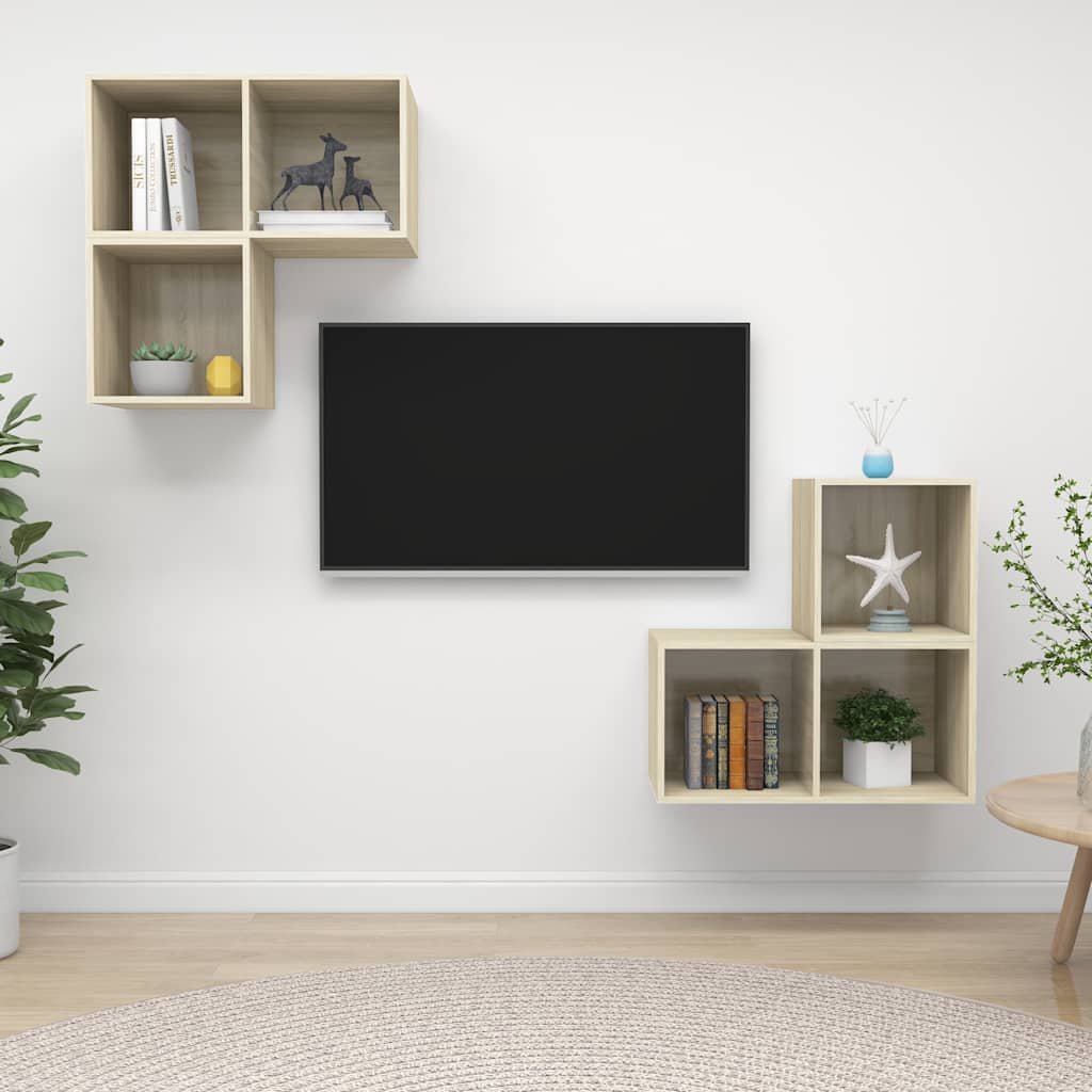 vidaXL 4-osainen TV-kaappisarja Sonoma-tammi tekninen puu