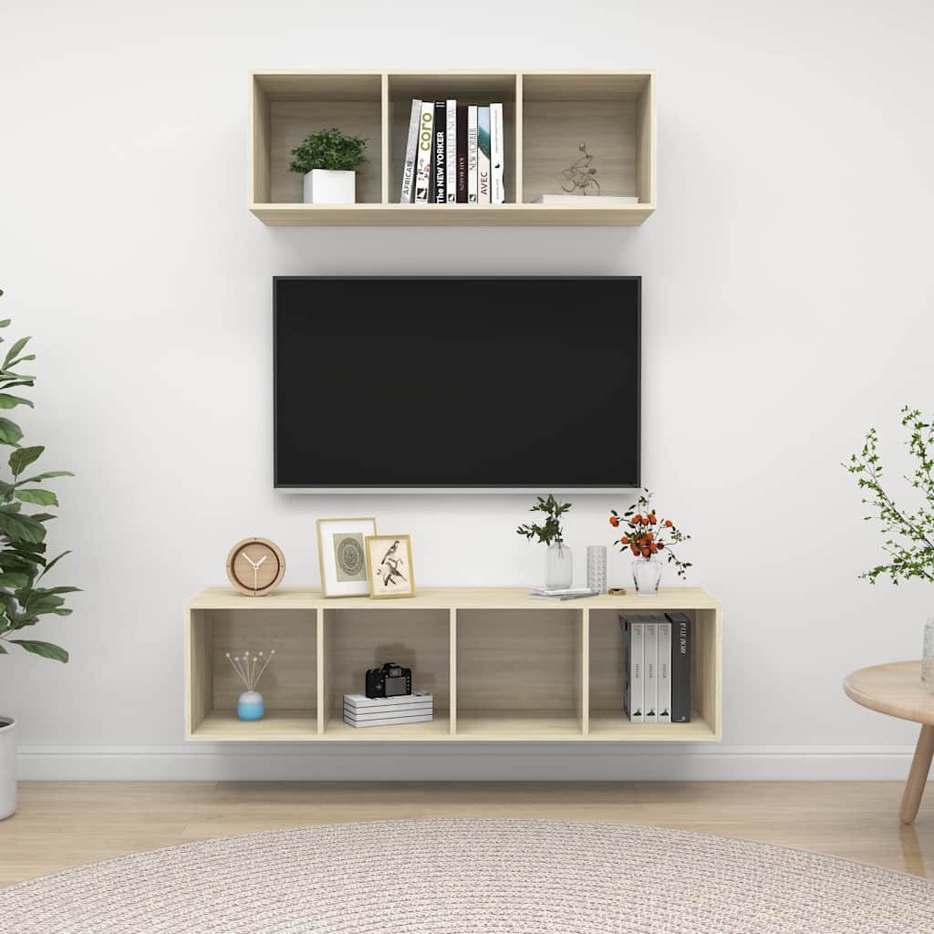vidaXL 2-osainen TV-kaappisarja Sonoma-tammi tekninen puu