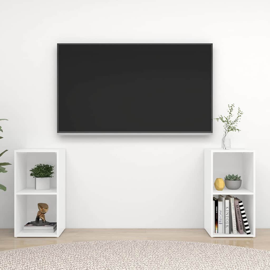 vidaXL TV-tasot 2 kpl valkoinen 72x35x36,5 cm tekninen puu
