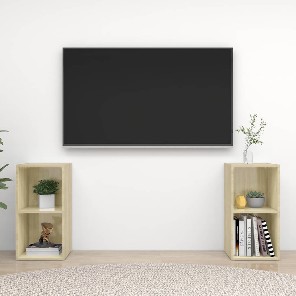 vidaXL TV-tasot 2 kpl Sonoma-tammi 72x35x36,5 cm tekninen puu
