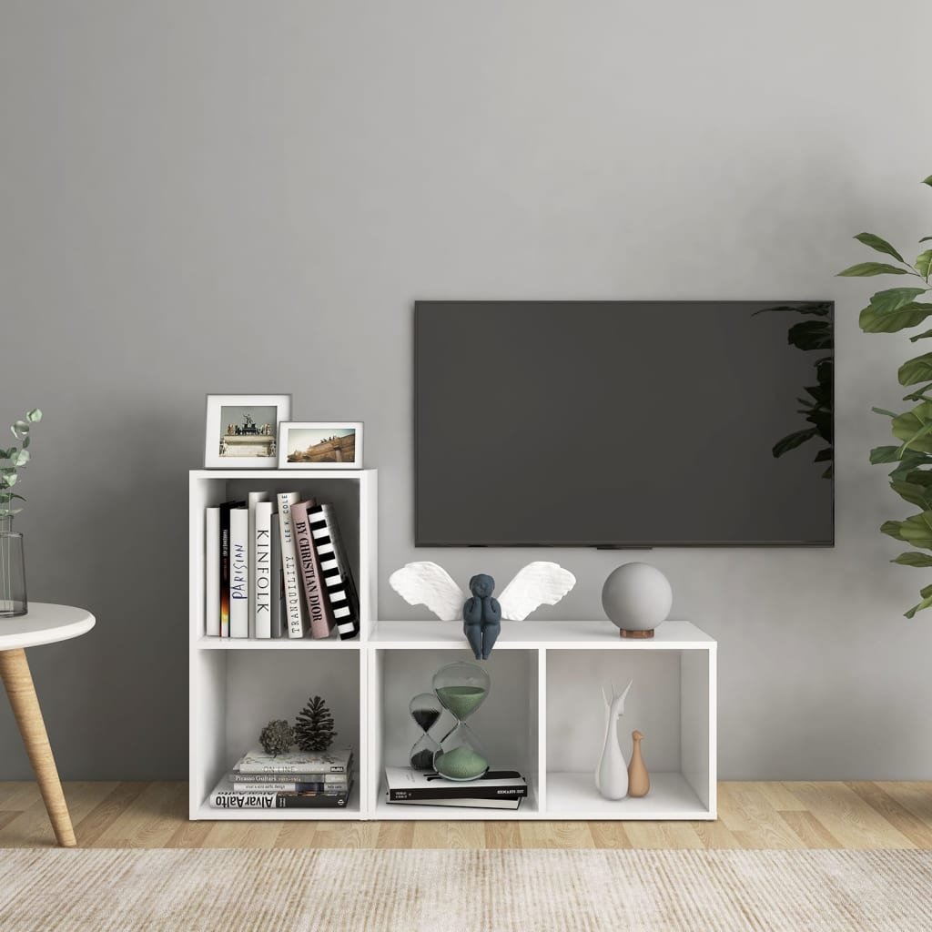 vidaXL TV-tasot 2 kpl valkoinen 72x35x36,5 cm tekninen puu