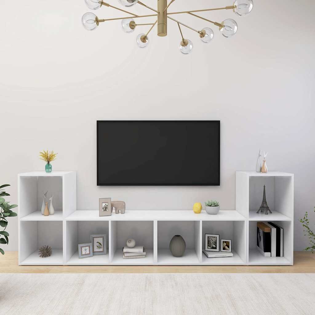 vidaXL TV-tasot 4 kpl valkoinen 72x35x36,5 cm tekninen puu