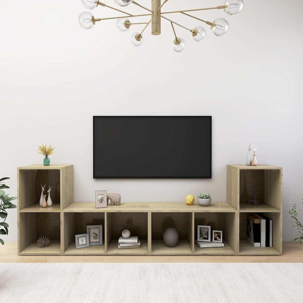 vidaXL TV-tasot 4 kpl Sonoma-tammi 72x35x36,5 cm tekninen puu