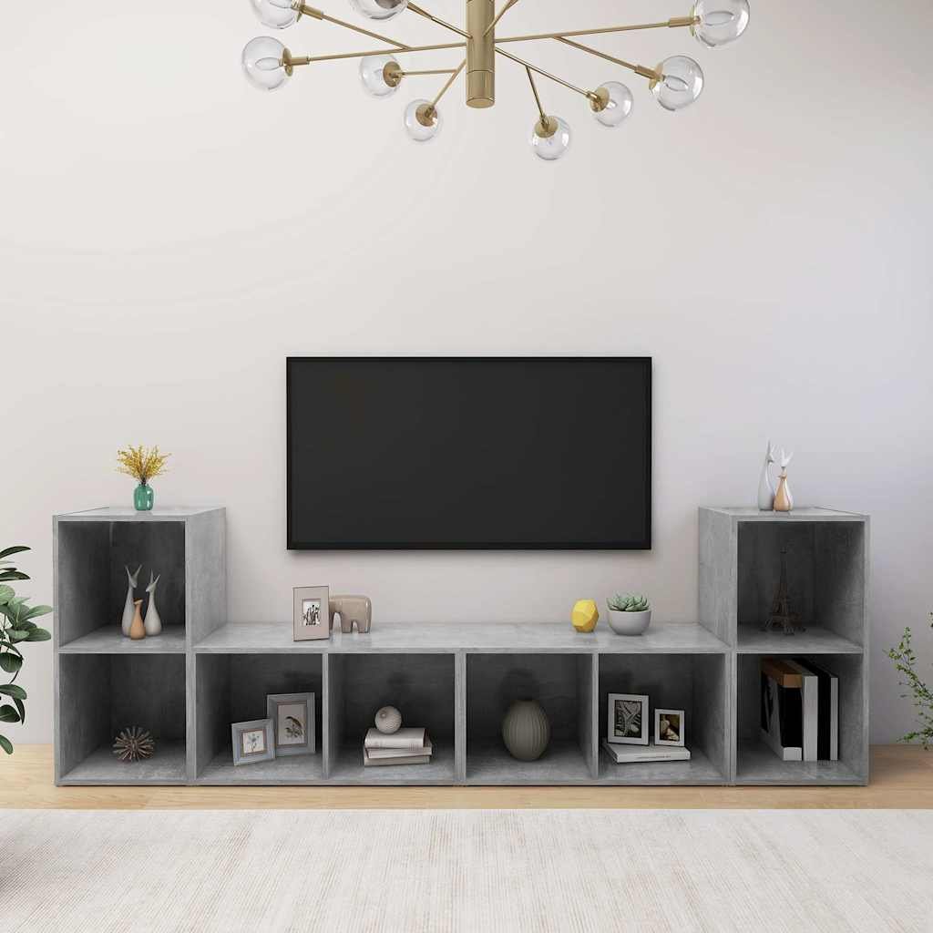 vidaXL TV-tasot 4 kpl betoninharmaa 72x35x36,5 cm tekninen puu