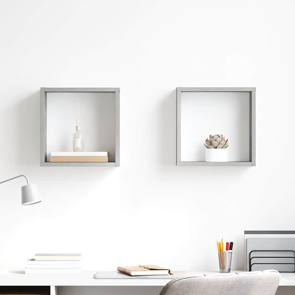 vidaXL Kuutioseinähyllyt 2 kpl betoninharmaa 30x15x30 cm
