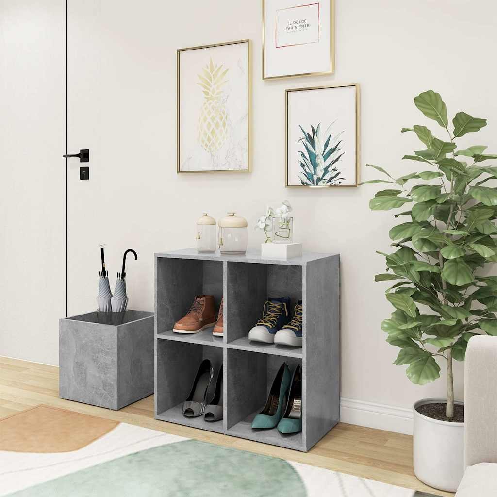 vidaXL Eteisen kenkäkaappi betoninharmaa 105x35,5x70 cm tekninen puu