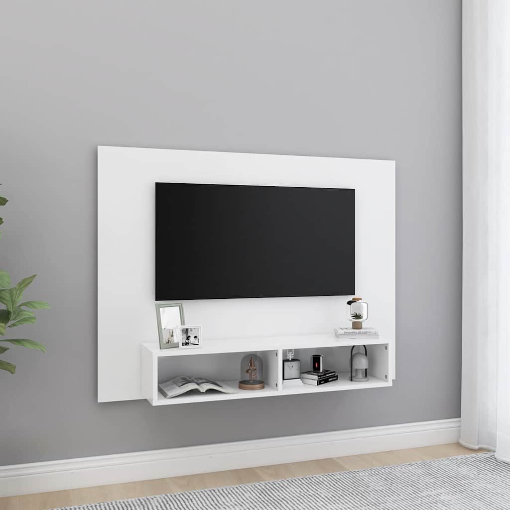 vidaXL TV-taso seinälle valkoinen 120x23,5x90 cm tekninen puu