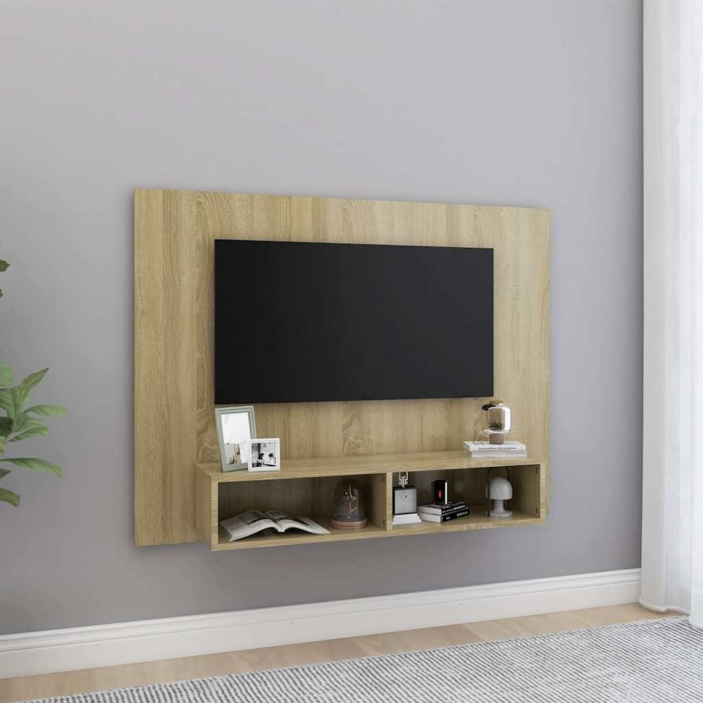 vidaXL TV-taso seinälle Sonoma-tammi 120x23,5x90 cm tekninen puu