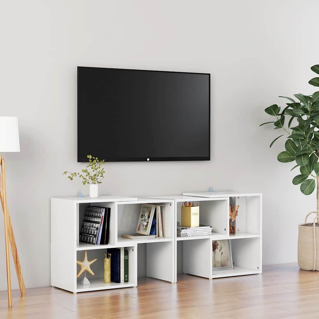 vidaXL TV-taso korkeakiilto valkoinen 104x30x52 cm tekninen puu