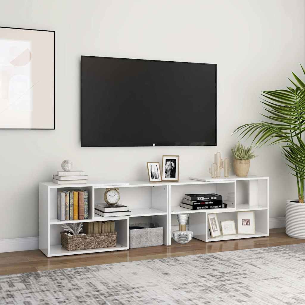 vidaXL TV-taso korkeakiilto valkoinen 149x30x52 cm tekninen puu
