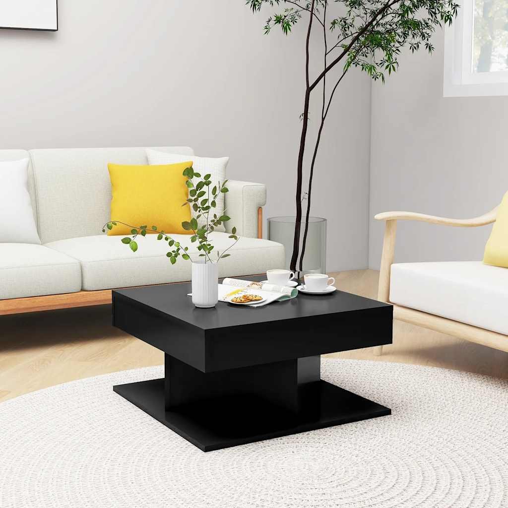 vidaXL Sohvapöytä musta 57x57x30 cm tekninen puu