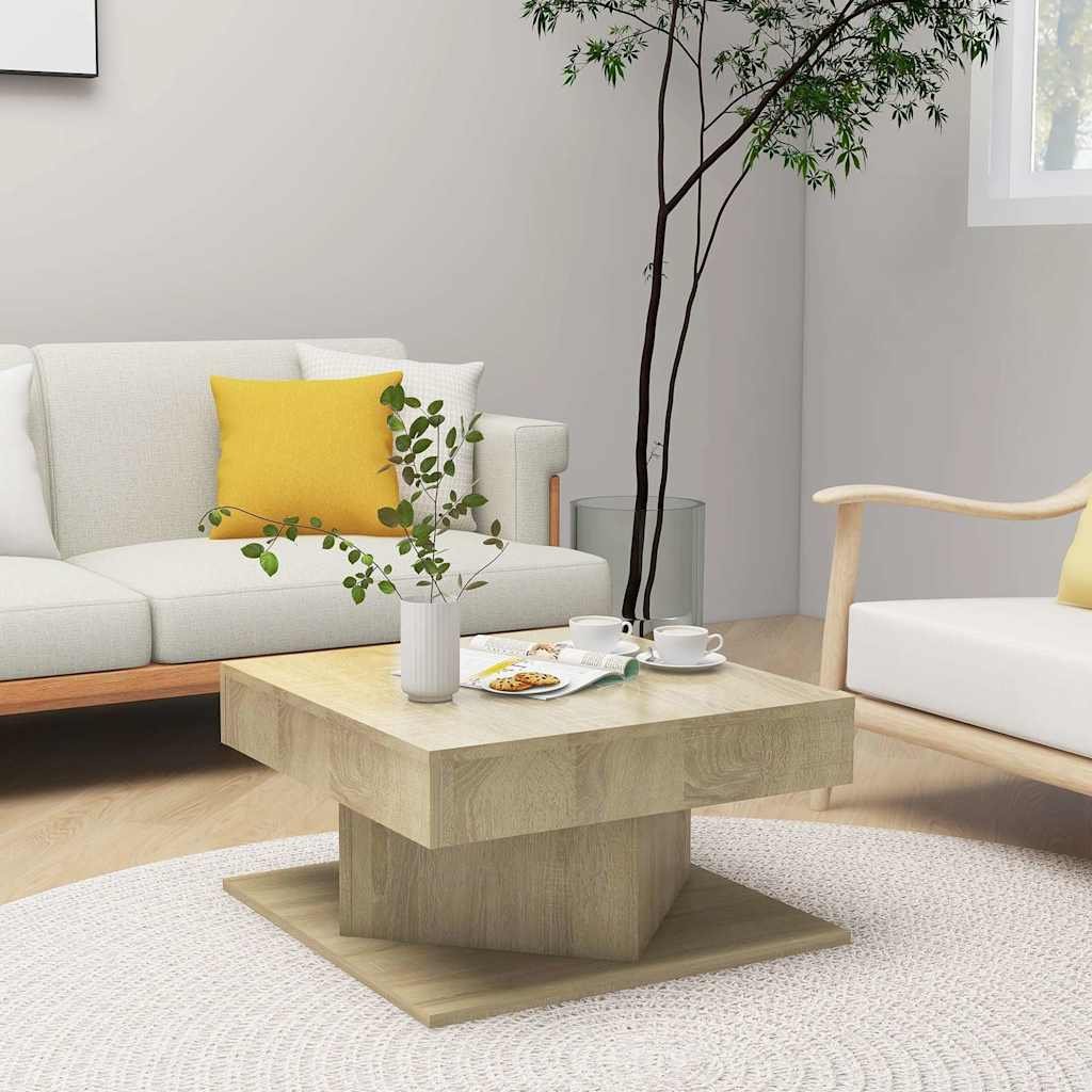 vidaXL Sohvapöytä Sonoma-tammi 57x57x30 cm tekninen puu