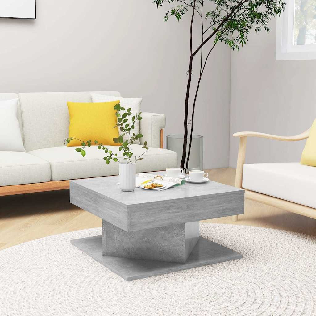 vidaXL Sohvapöytä betoninharmaa 57x57x30 cm tekninen puu