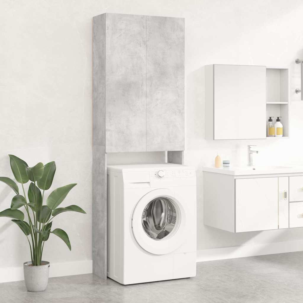 vidaXL Pesukonekaappi betoninharmaa 64x25,5x190 cm