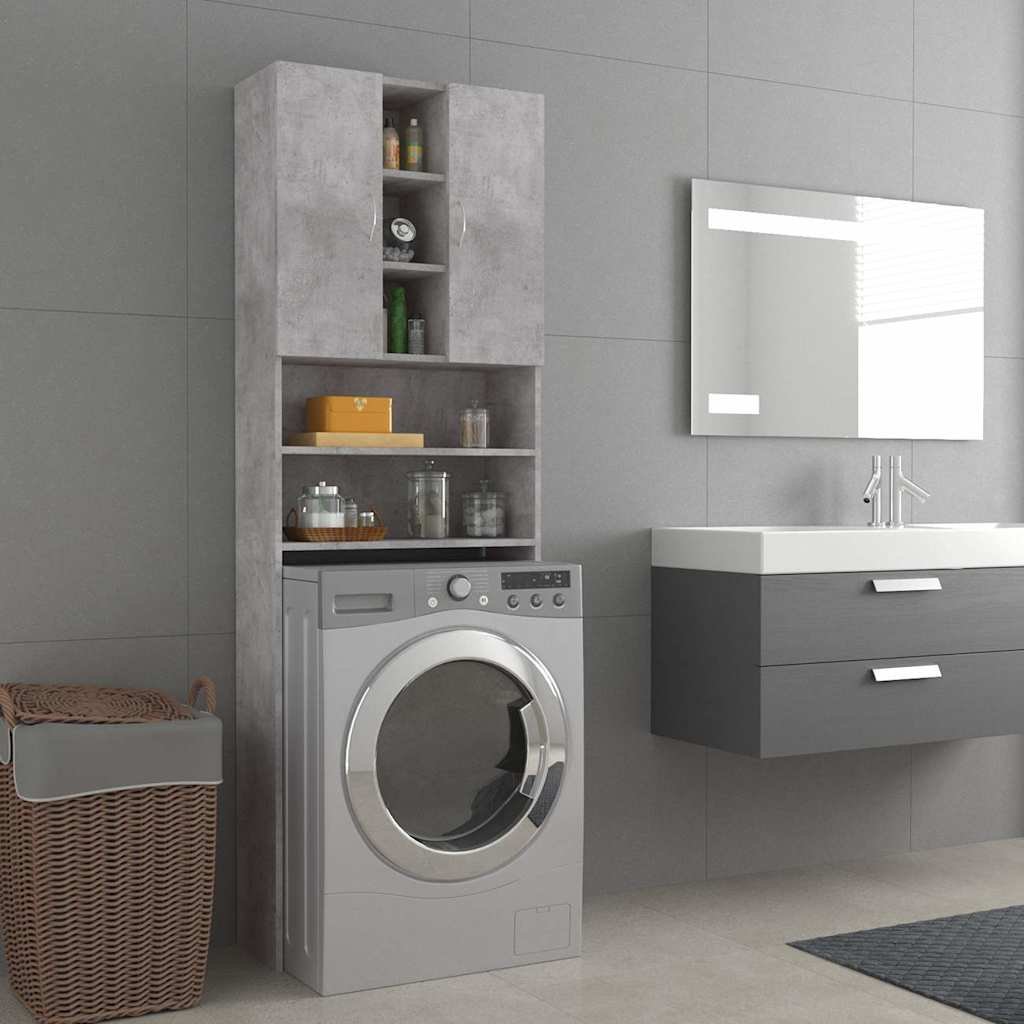 vidaXL Pesukonekaappi betoninharmaa 64x25,5x190 cm