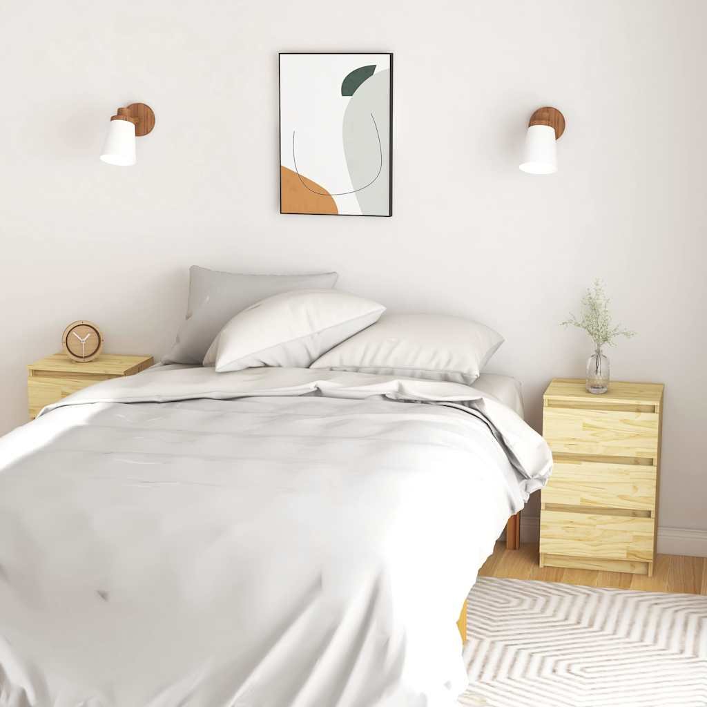 vidaXL Yöpöydät 2 kpl 40x29,5x64 täysi mänty