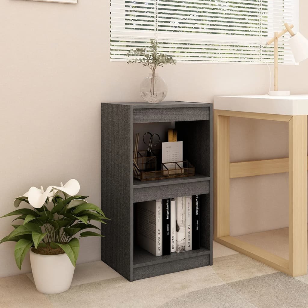 vidaXL Kirjahylly harmaa 40x30x71,5 cm täysi mänty