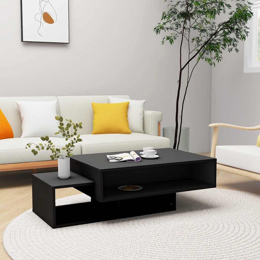 vidaXL Sohvapöytä musta 105x55x32 cm tekninen puu