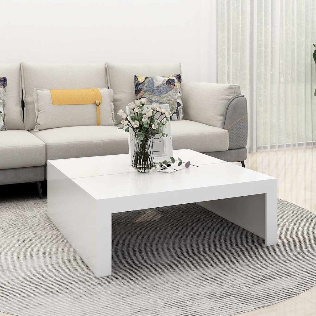vidaXL Sohvapöytä valkoinen 100x100x35 cm tekninen puu