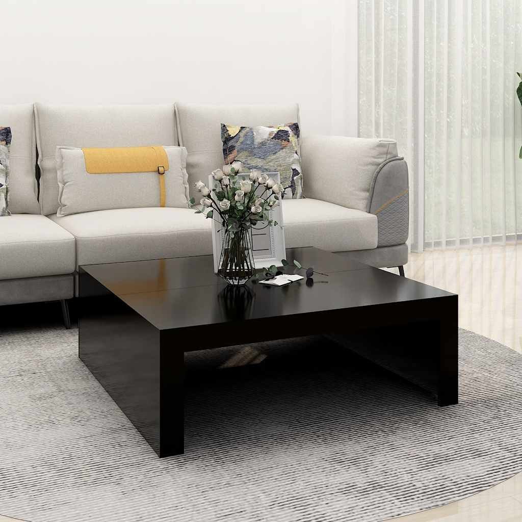 vidaXL Sohvapöytä musta 100x100x35 cm tekninen puu