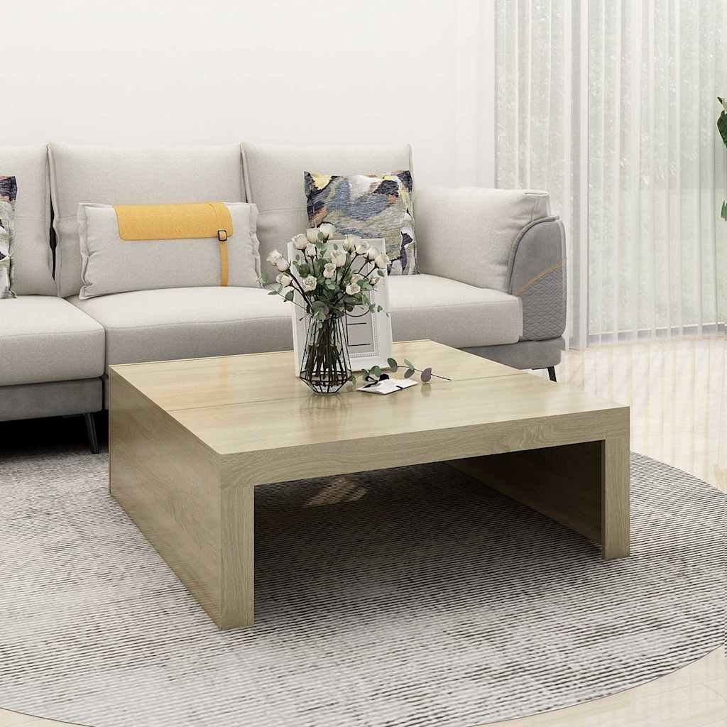 vidaXL Sohvapöytä Sonoma-tammi 100x100x35 cm tekninen puu
