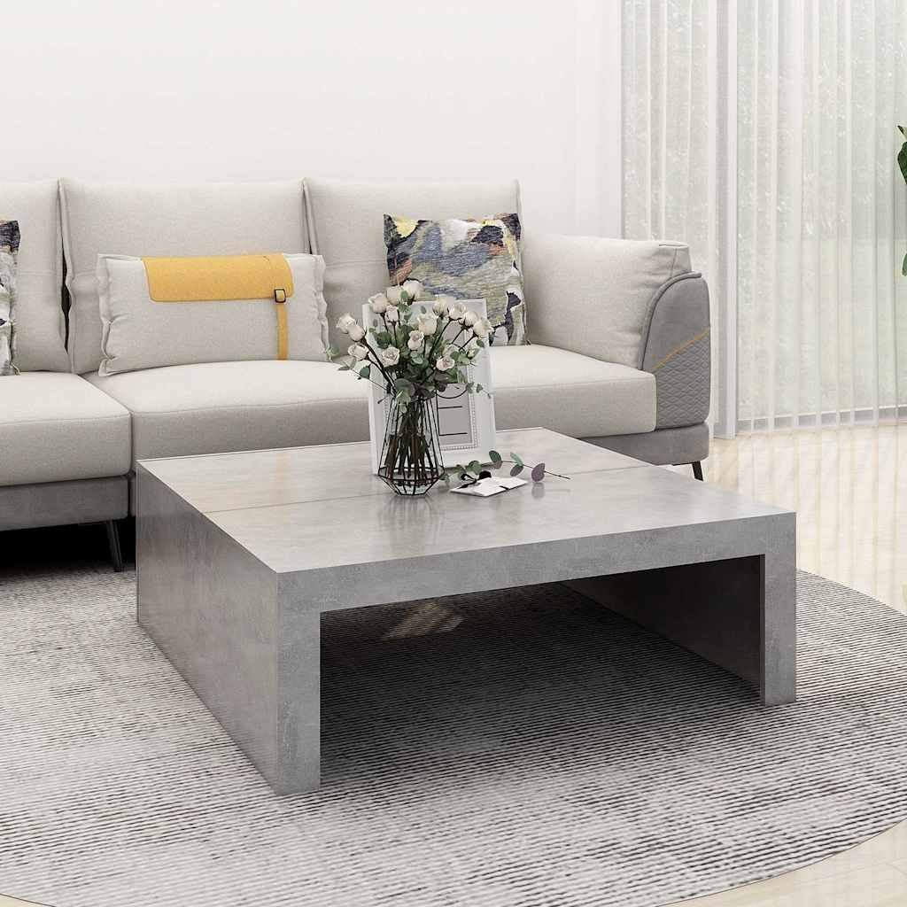 vidaXL Sohvapöytä betoninharmaa 100x100x35 cm tekninen puu