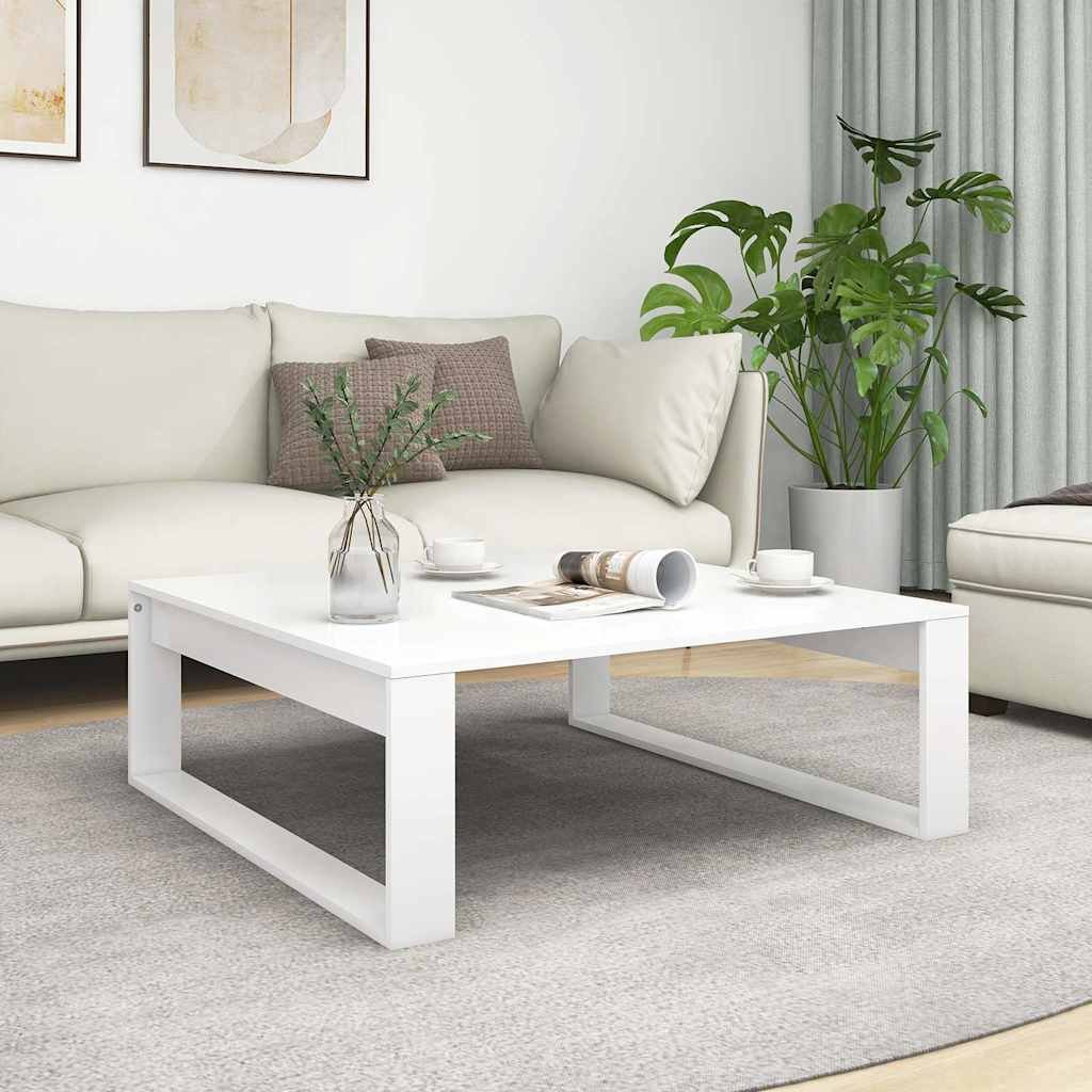 vidaXL Sohvapöytä valkoinen 100x100x35 cm tekninen puu