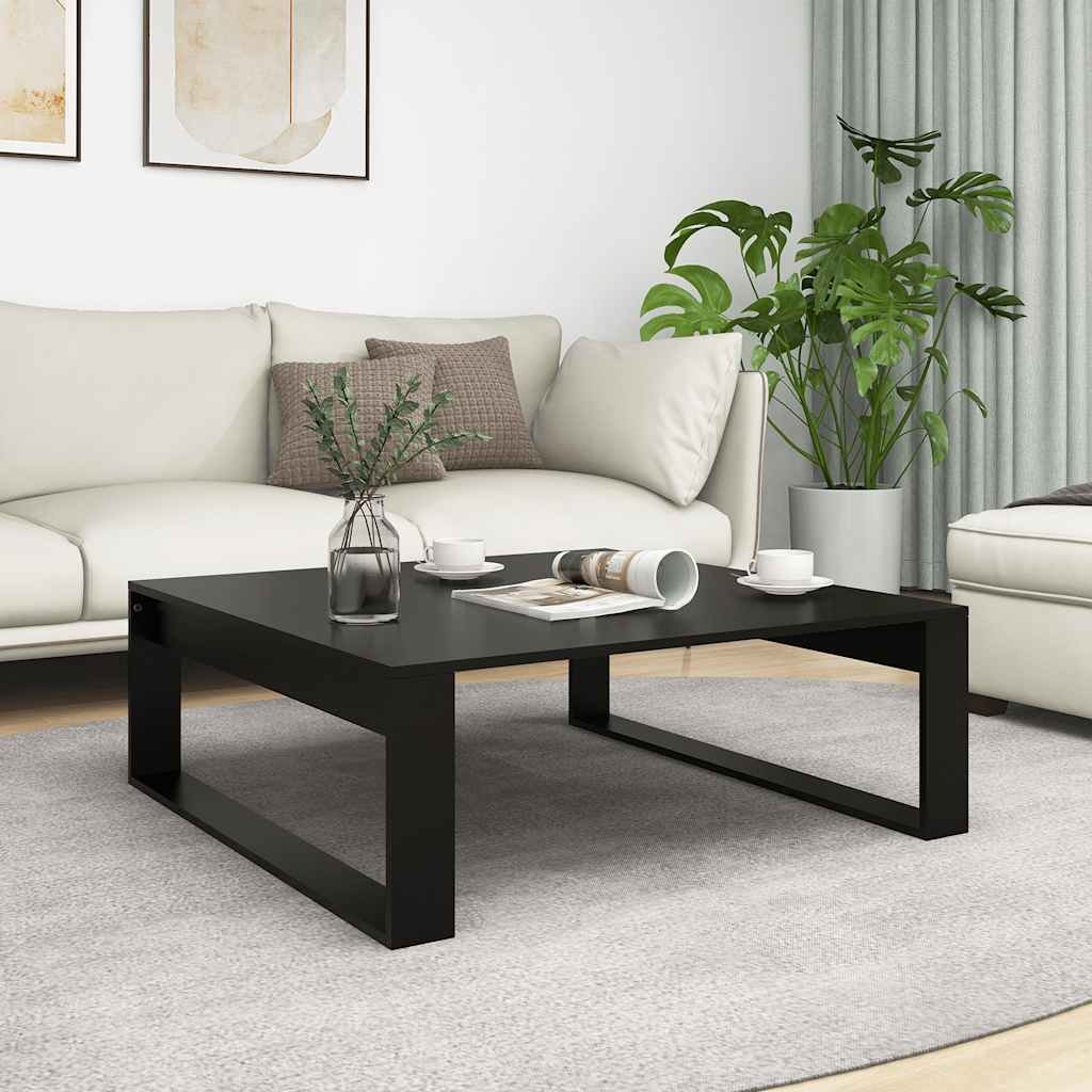vidaXL Sohvapöytä musta 100x100x35 cm tekninen puu