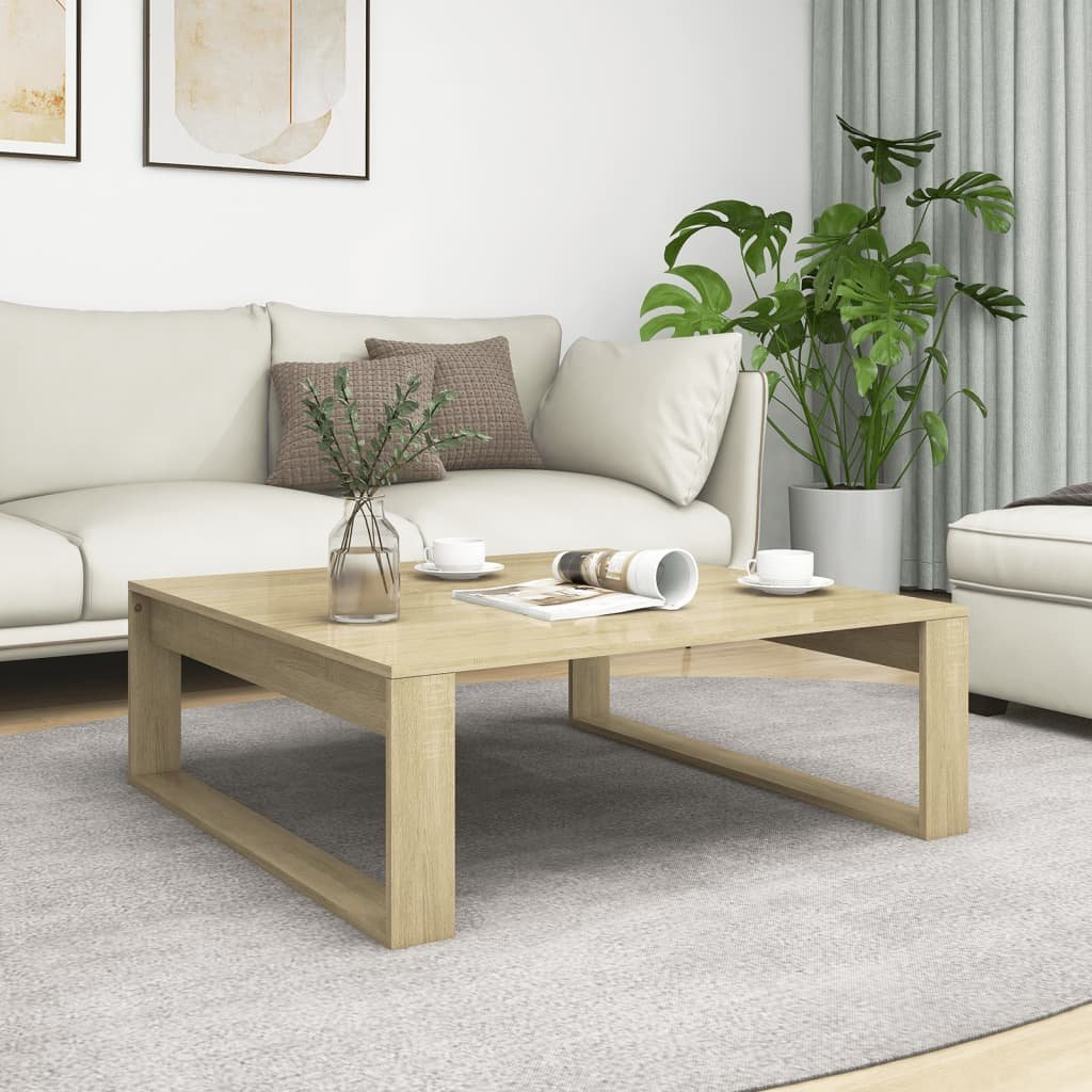 vidaXL Sohvapöytä Sonoma-tammi 100x100x35 cm tekninen puu