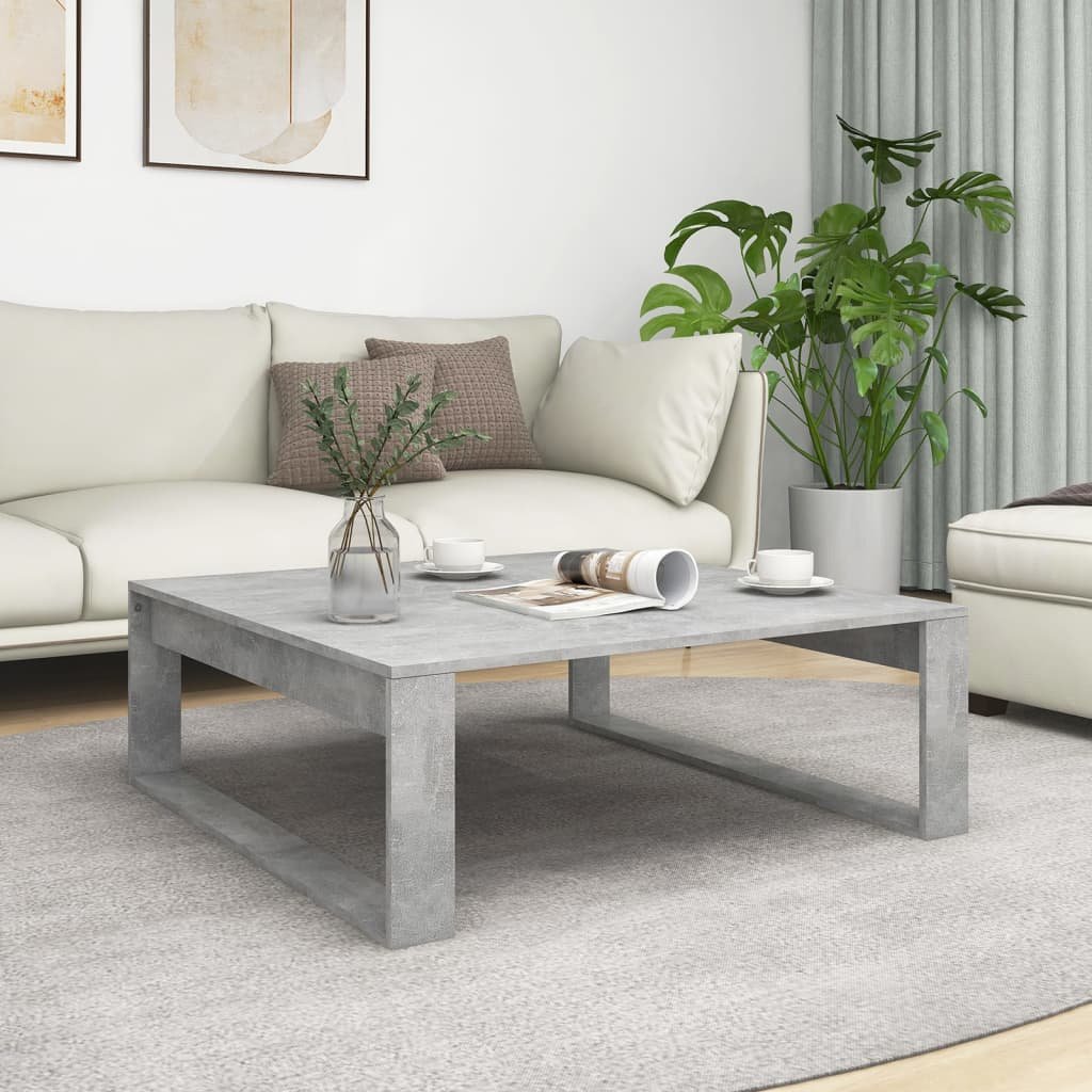 vidaXL Sohvapöytä betoninharmaa 100x100x35 cm tekninen puu