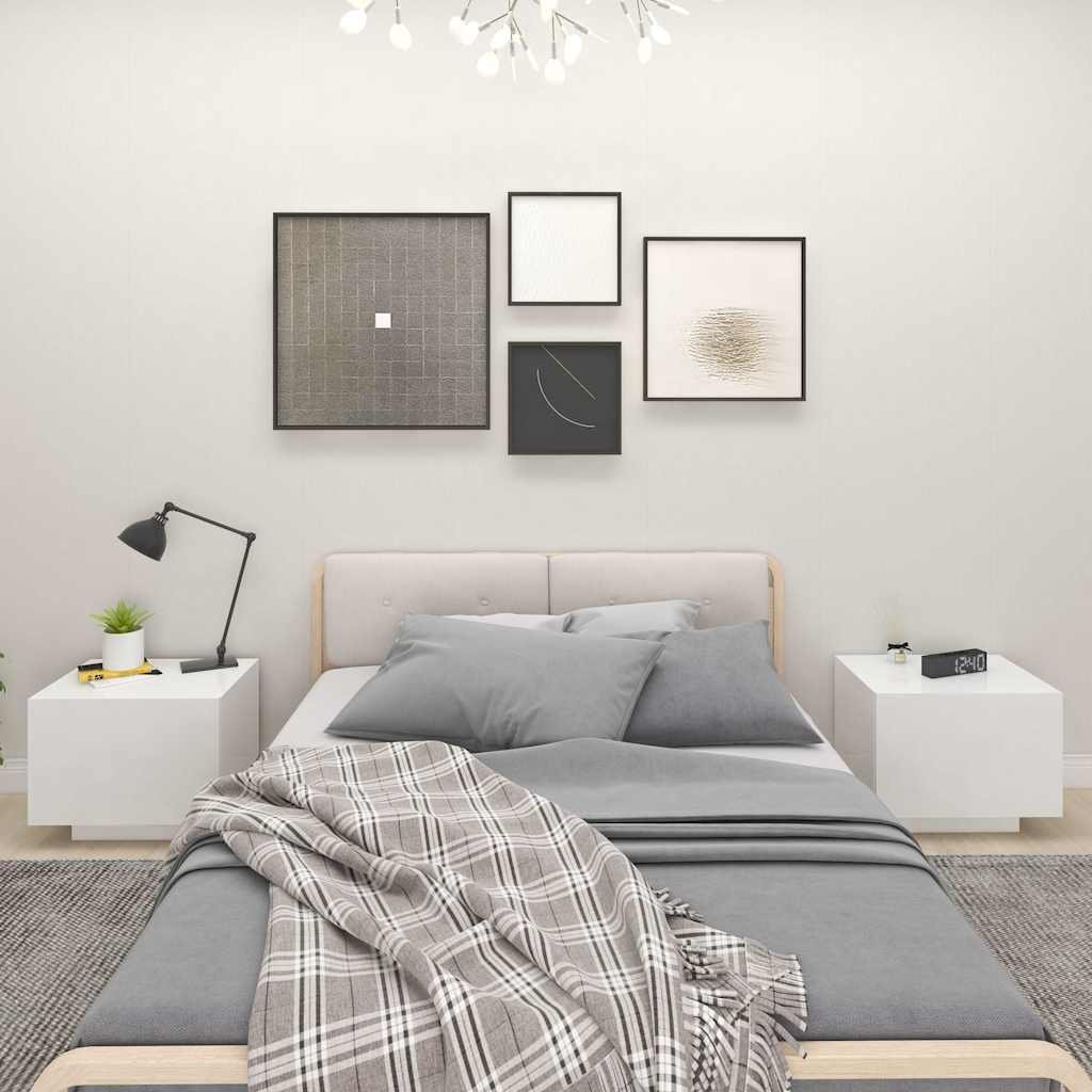 vidaXL Yöpöytä valkoinen 100x35x40 cm tekninen puu