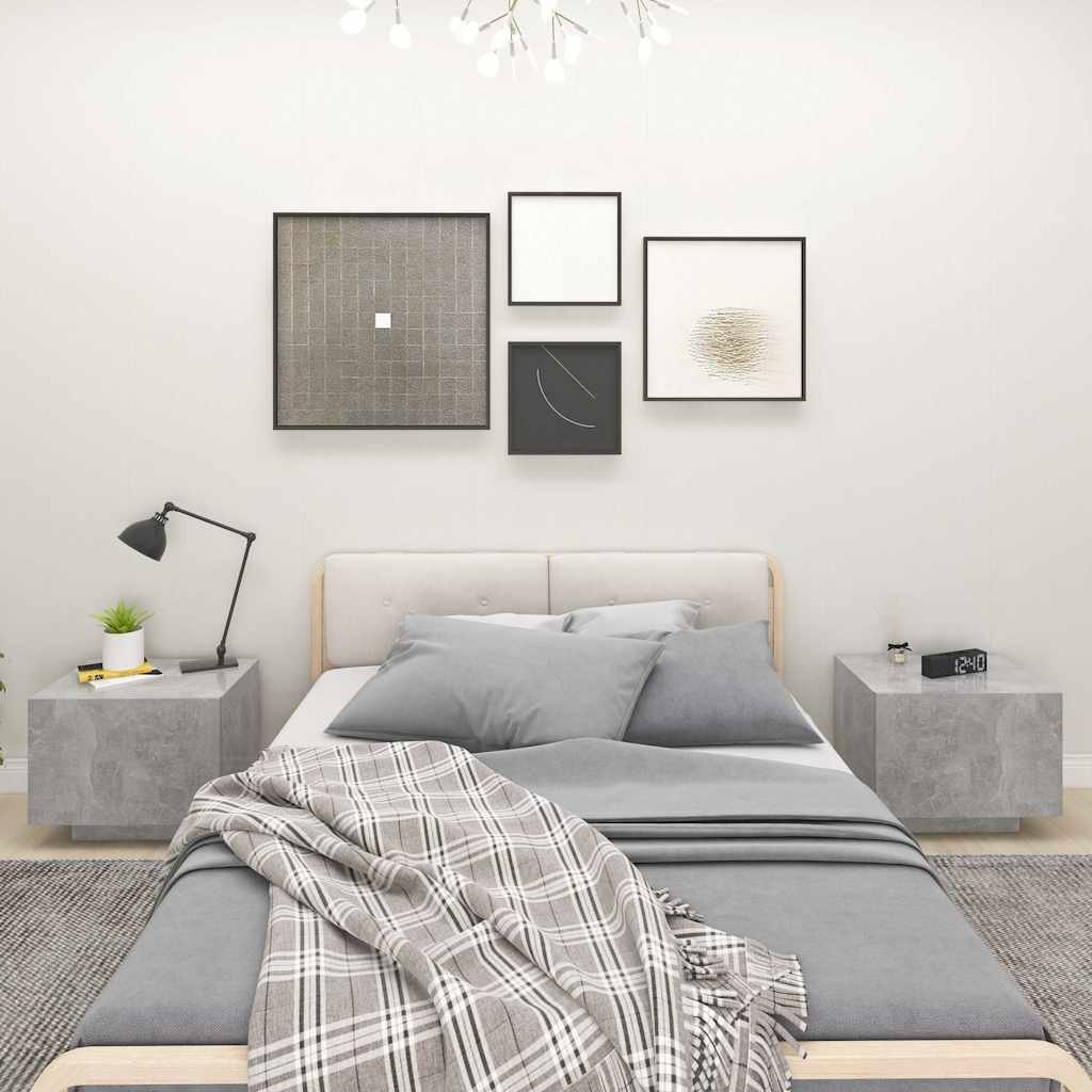 vidaXL Yöpöytä betoninharmaa 100x35x40 cm tekninen puu