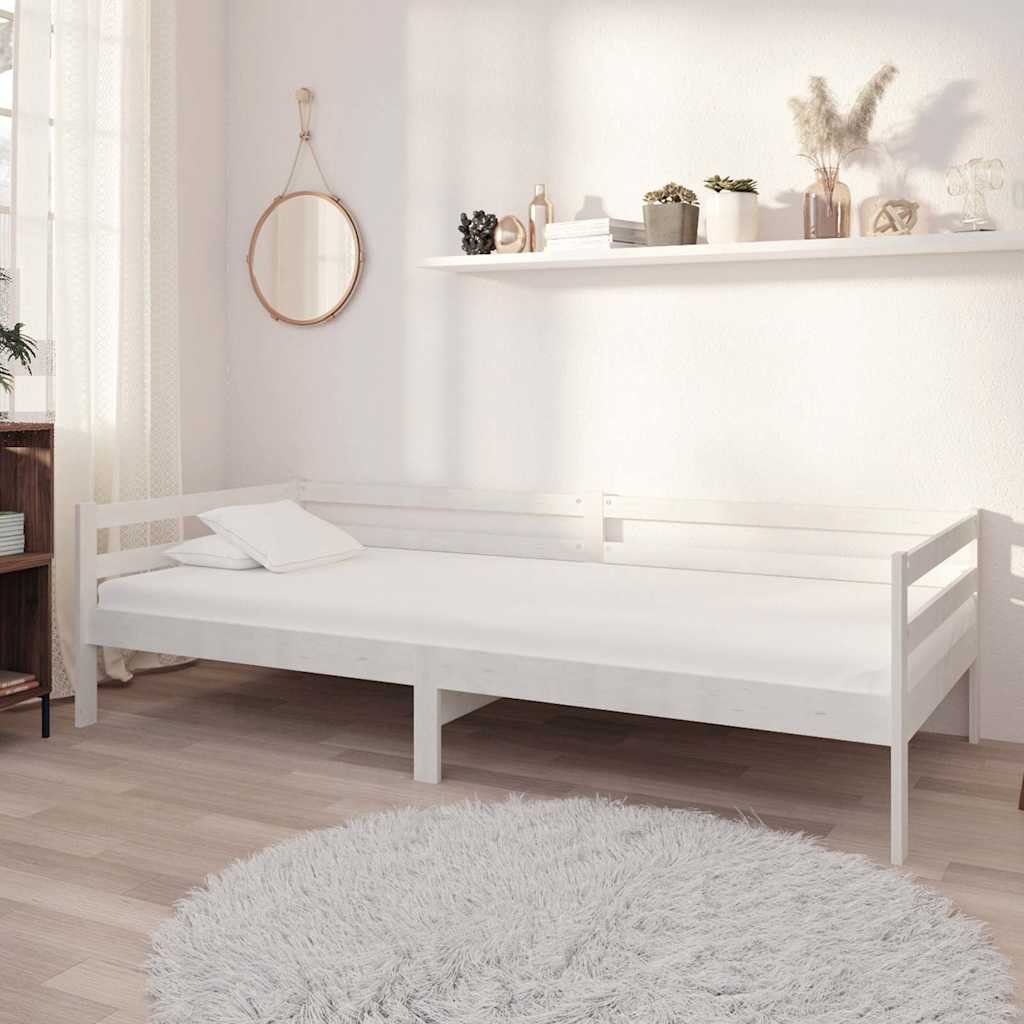 vidaXL Päivävuode valkoinen täysi mänty 90x200 cm