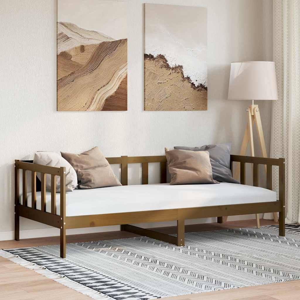 vidaXL Päivävuode hunajanruskea täysi mänty 90x200 cm