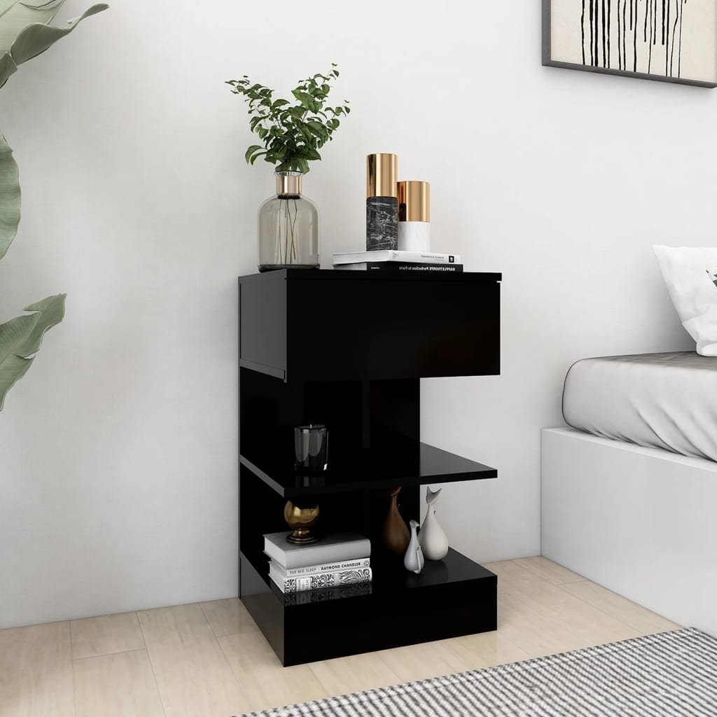 vidaXL Yöpöydät 2 kpl musta 40x35x65 cm