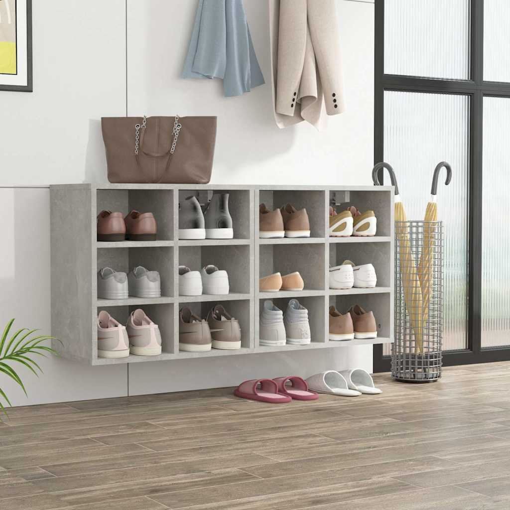 vidaXL Kenkäkaapit 2 kpl betoninharmaa 52,5x30x50 cm