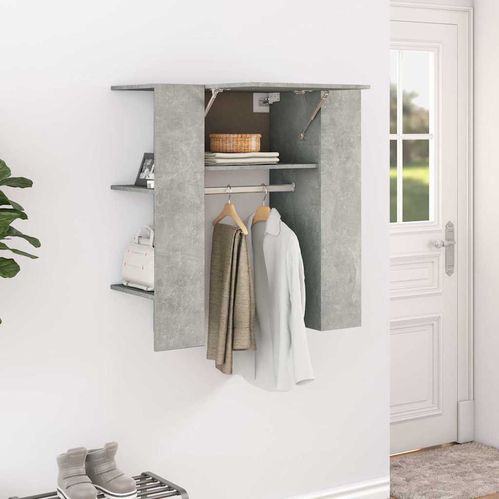 vidaXL Eteisen kaappi betoninharmaa 97,5x37x99 cm tekninen puu