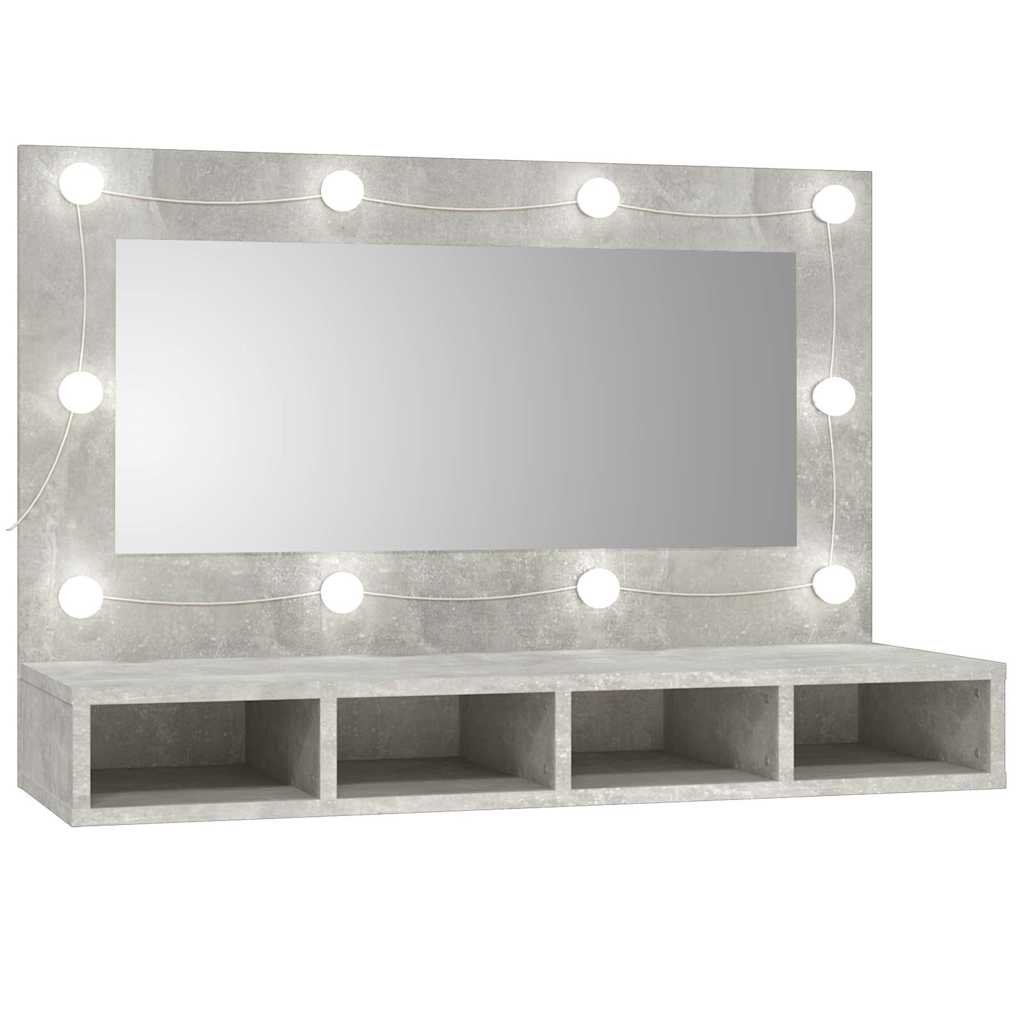 vidaXL Peilikaappi LED-valoilla betoninharmaa 90x31,5x62 cm