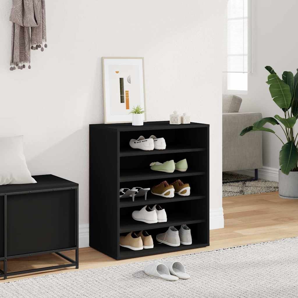 vidaXL Kenkäkaappi musta 60x35x70 cm tekninen puu