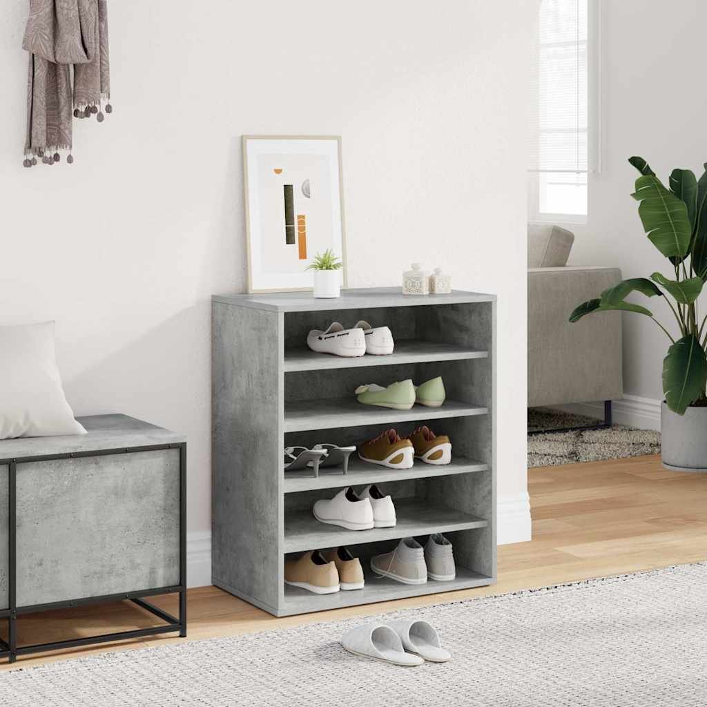 vidaXL Kenkäkaappi betoninharmaa 60x35x70 cm tekninen puu