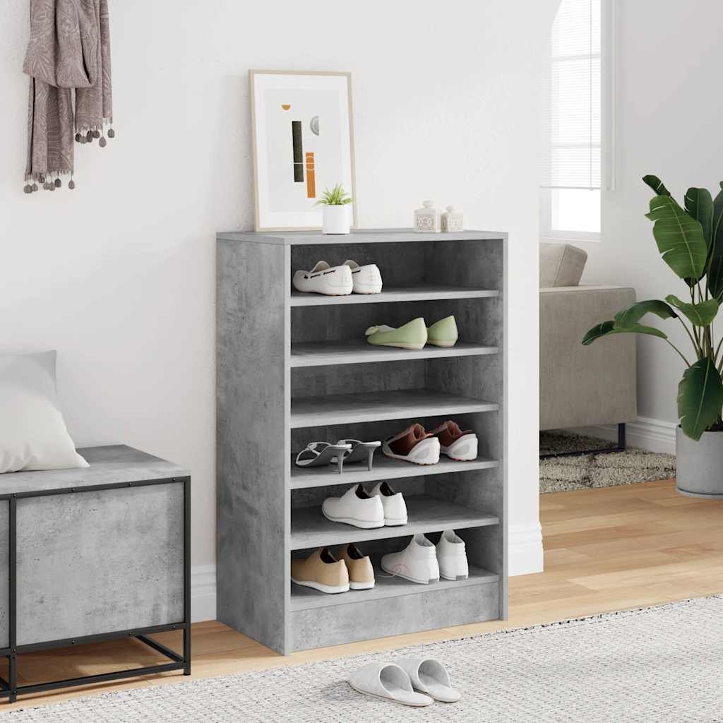 vidaXL Kenkäkaappi betoninharmaa 60x35x92 cm tekninen puu