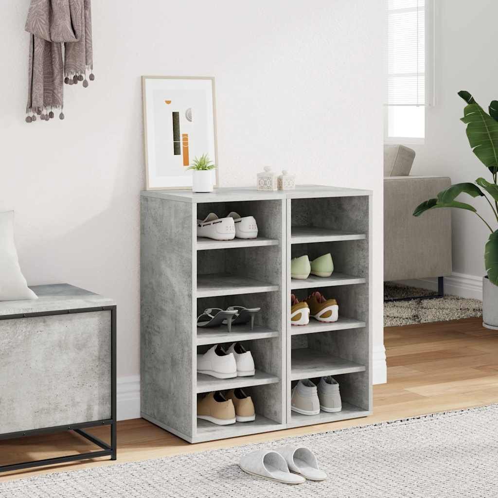 vidaXL Kenkäkaapit 2 kpl betoninharmaa 31,5x35x70 cm tekninen puu