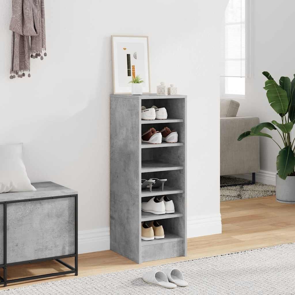 vidaXL Kenkäkaappi betoninharmaa 31,5x35x90 cm tekninen puu